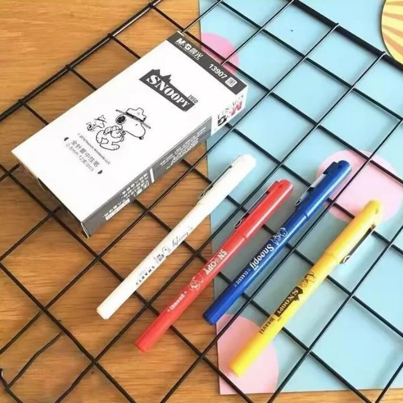 

36pcs/lot Kawaii Snoopy Gel Pen Cute 0.5mm Black Ink Signature Pens Promotional Gift School Supplies