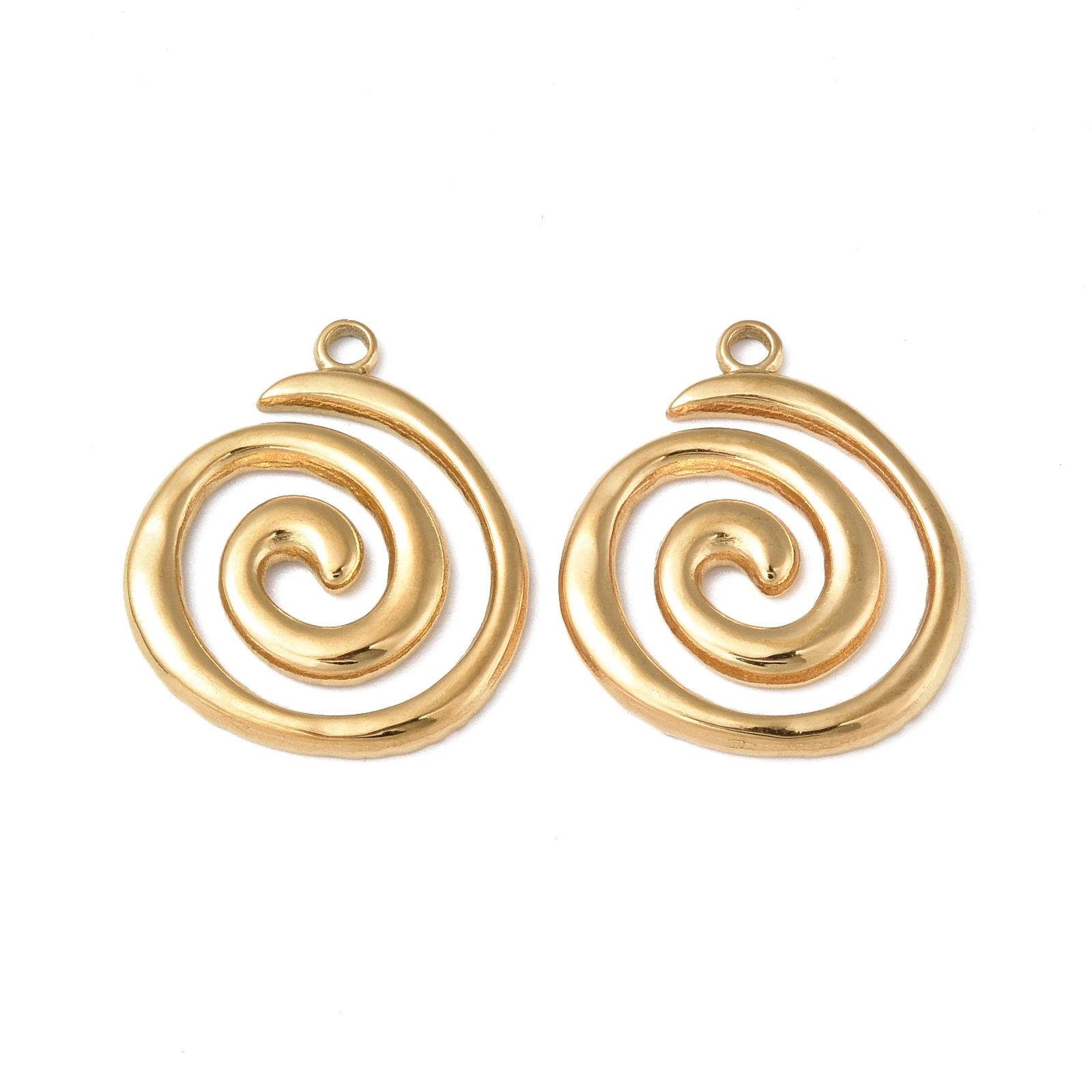 Breloques Vortex en Acier Inoxydable 304, Spirale Pivotante, pour Collier, Boucles d'Oreilles, Bricolage, Accessoires de Bijoux, Fournitures 23x19,5x2mm, 20 Pièces