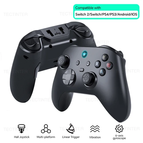 Controlador inalámbrico BT para Nintendo Switch 2, Joystick de efecto Hall para Switch/PS3/PS4/Android/PC/IOS, accesorios para juegos
