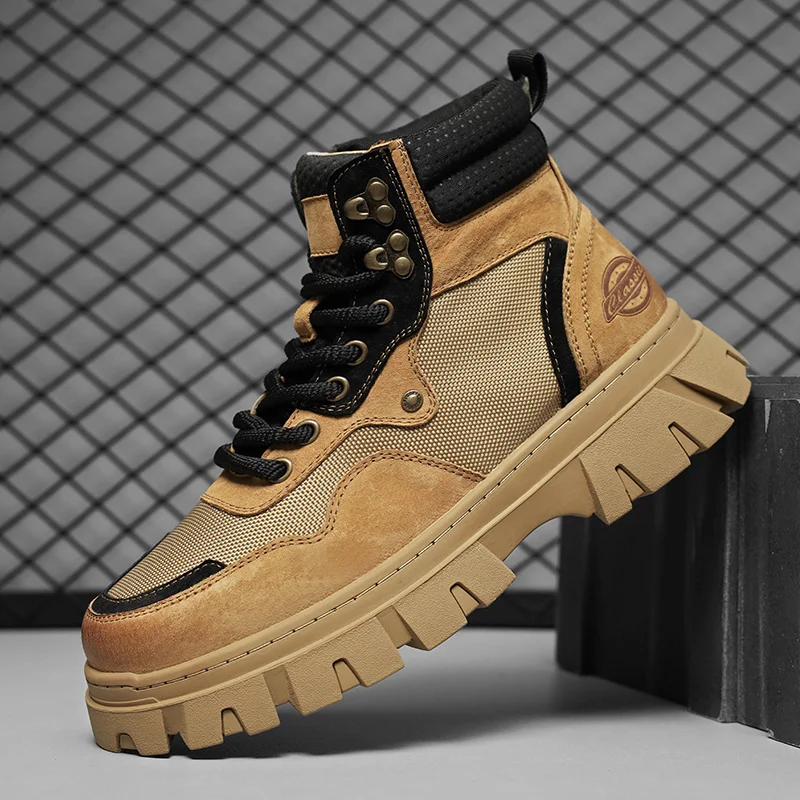 

Men's Winter Boots Warm Waterproof Non-Slip Plush Lined Slip-On Sneakers Shoes Comfortable Male Winter Tenis