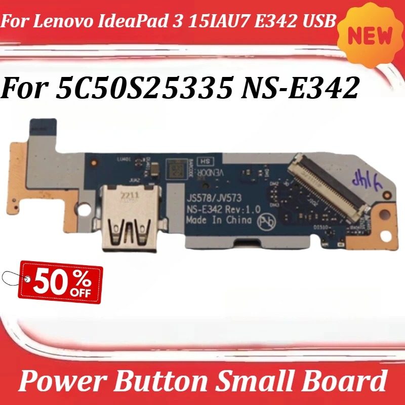 Power Button Small Board For Lenovo IdeaPad 3 15IAU7 Laptop E342 USB 5C50S25335 NS-E342