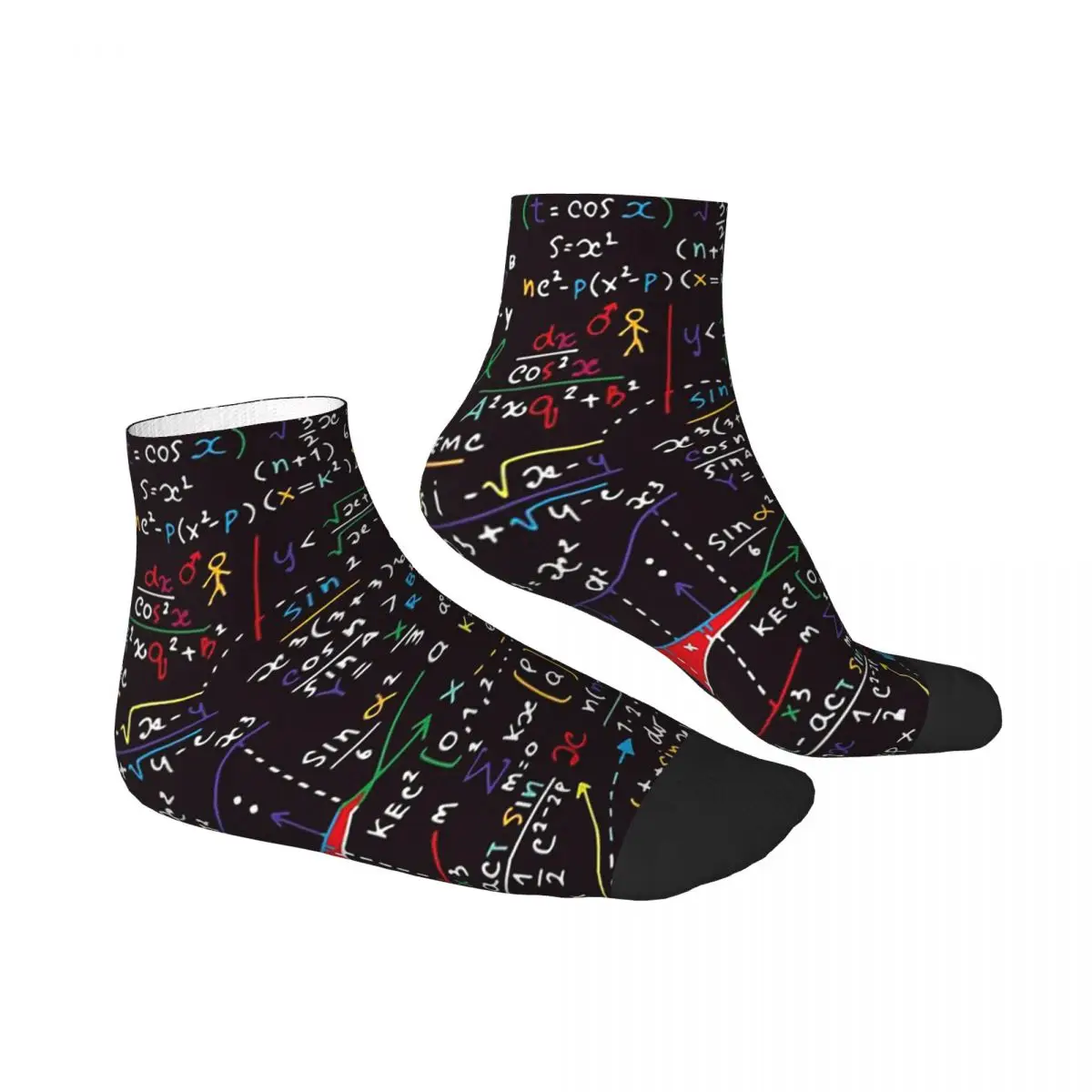 Colorful Math Formulas Socks Harajuku Sweat Absorbing Stockings All Season Socks Accessories for Man's Woman's Birthday Present