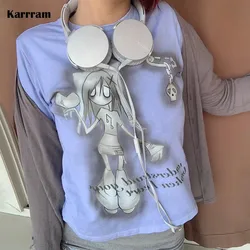 Karram y2k-女の子のためのシャーリングスカートとミニスカートのセット,日本の原宿服,グランジスタイル,2ピース,2000s