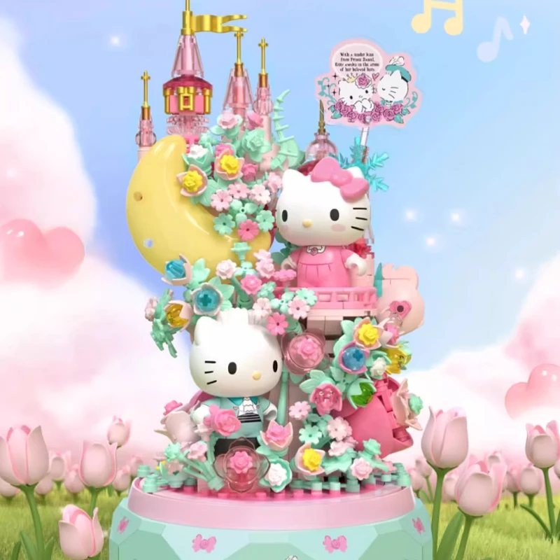 

Anime Cartoon Sanrio Joint Brand Series Cute HelloKitty Double Star Girl Heart Beautiful Music Box for Girls' Birthday Gift