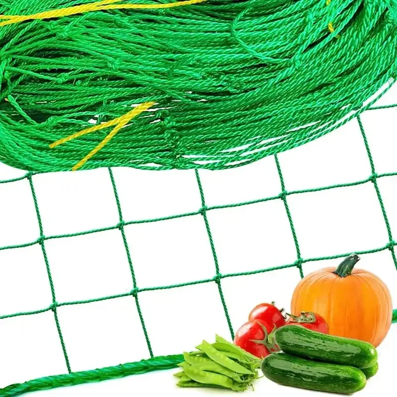 Hi-quality Nylon Garden Netting Loofah Morning Glory Flowers Vine Plants Climbing Net Cucumber Vine Grow Holder Brackets