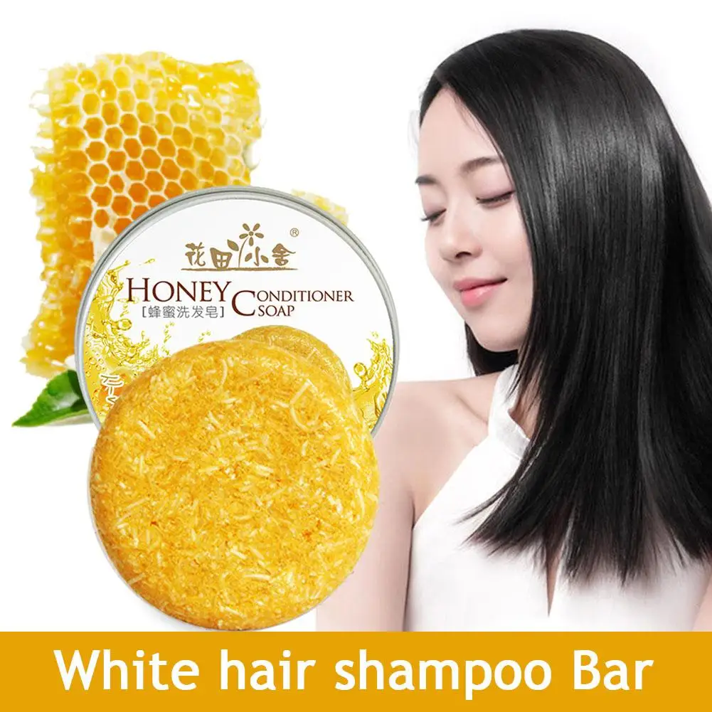 Barra de champú de miel para mujer, Color amarillo, champú anticaída para el crecimiento del cabello, nutre el cabello, repara el cuidado del cabello, A6K0