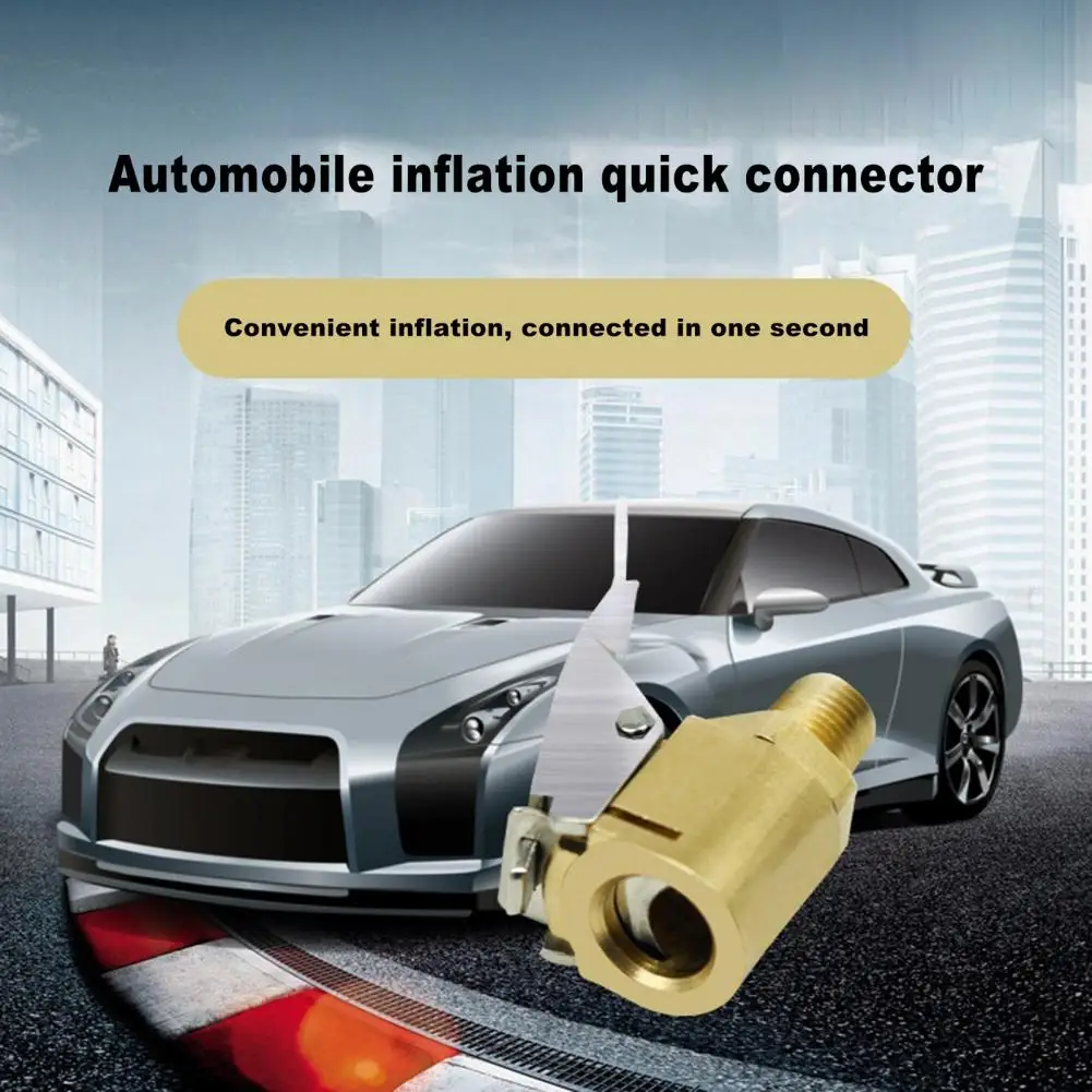Reifen-Schnell kupplung Luft futter Open Flow Straight Lock Spannfutter mit Clip langlebige Kupfer konstruktion Reifen füll stecker
