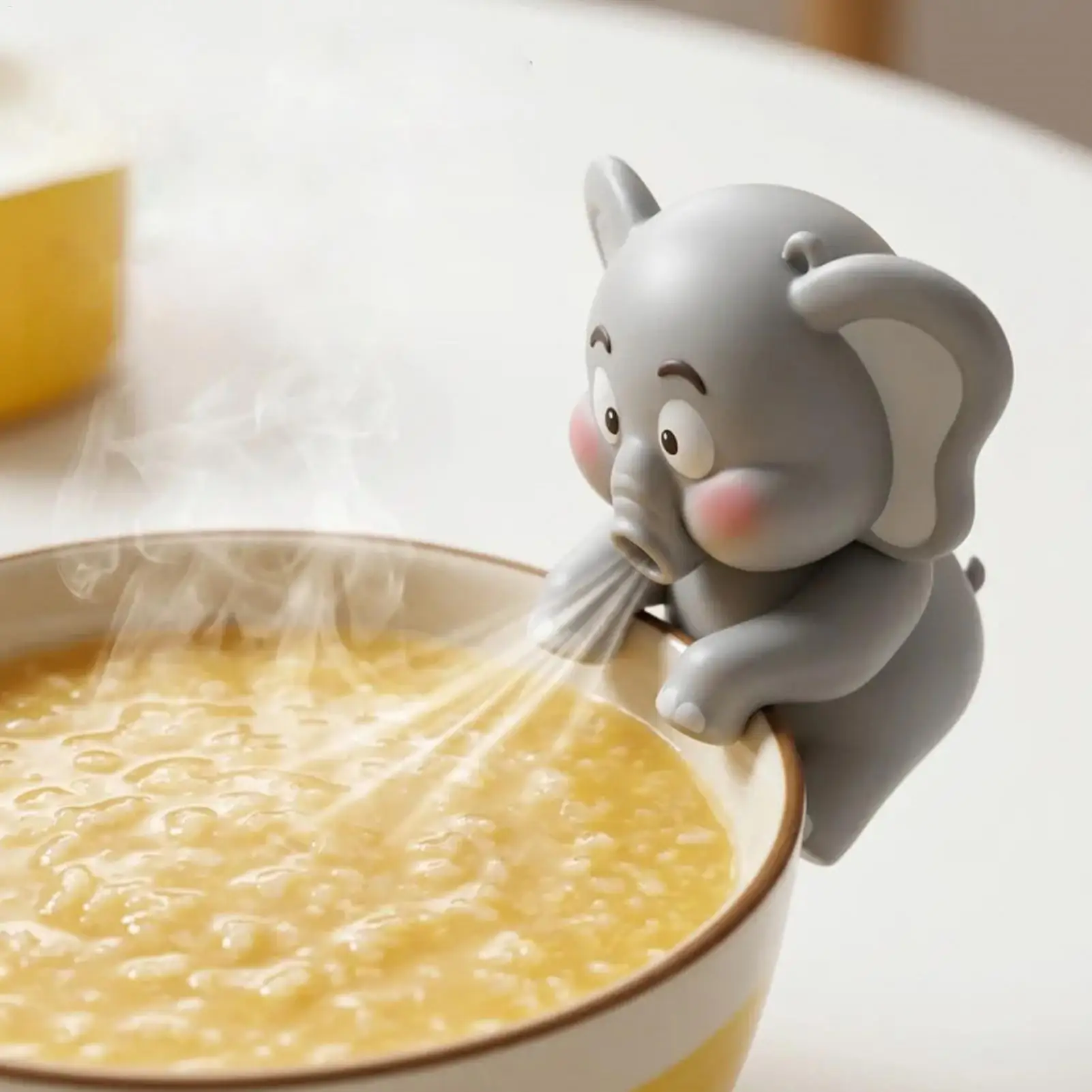 Cute Elephant Shape Cup Hanging Blowing Mini Fan Baby Food Cooling Gadget Portable Kids Toy Safe Soft Wind Cool Down