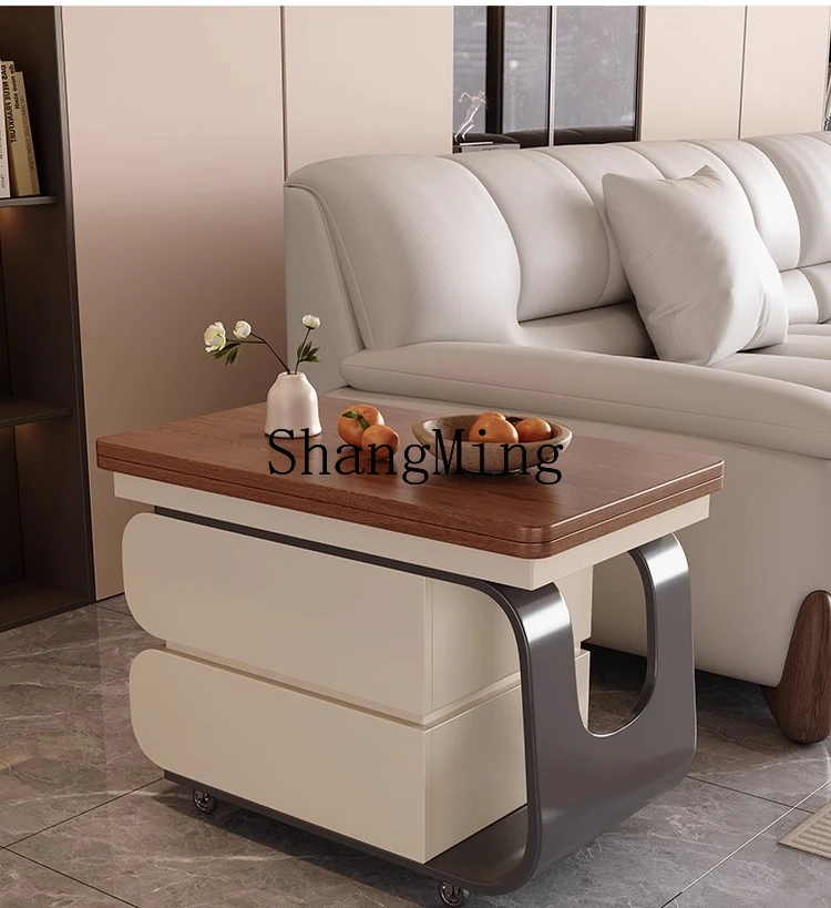 

CL Light Luxury High-End Small Apartment Extendable Movable Adjustable Small Coffee Table Living Room Home Vintage Minimalist