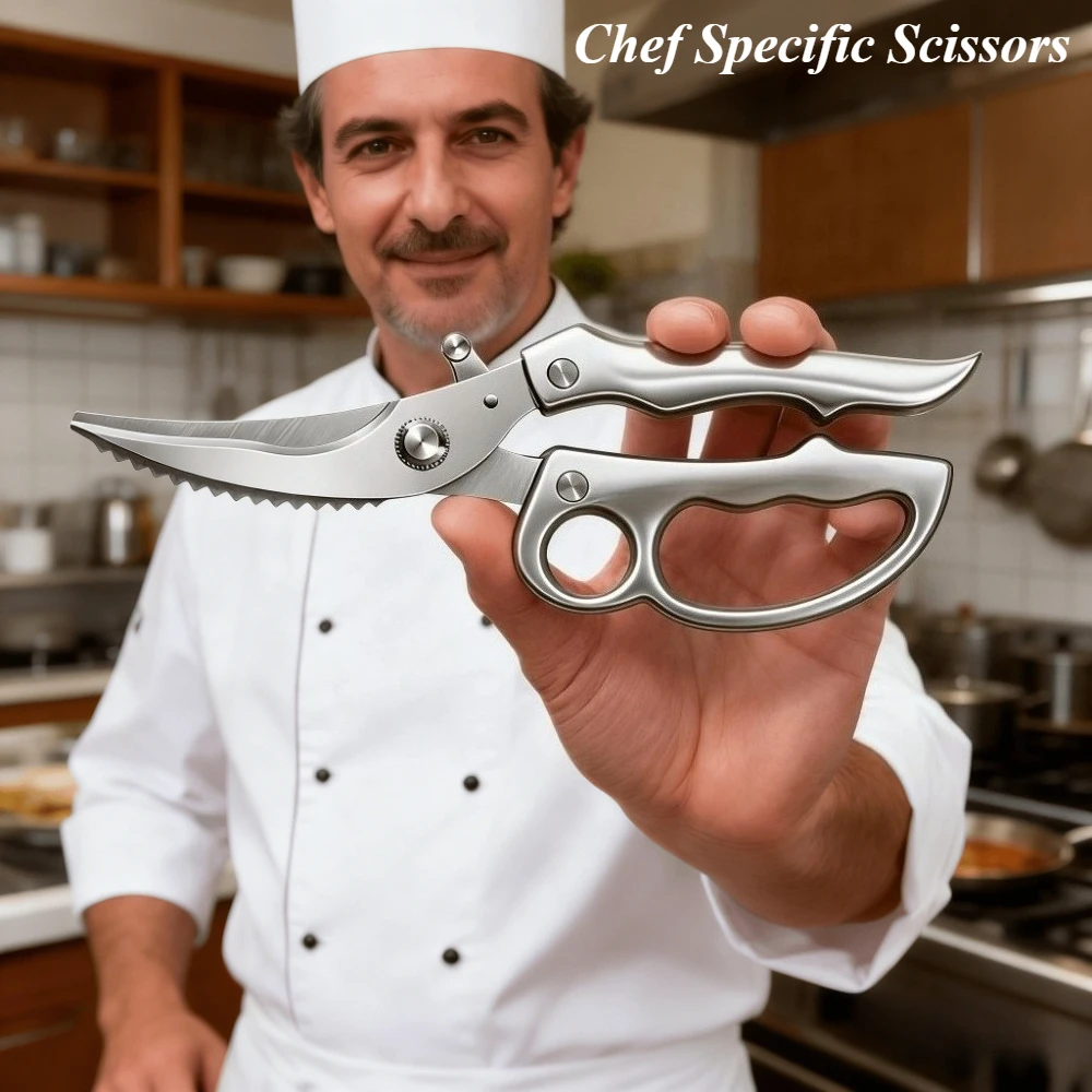 Multipurpose kitchen scissors 1,2pcs Heavy-Duty Kitchen Shears with Spring-Loaded Ejector Non-Slip Ergonomic Handle for Chicken