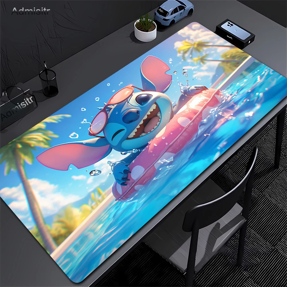 Large Kawaii Stitch Anime Mouse Pad PC Cartoon Gaming Accessories Protector Office Laptop Non Slip Gamer Cabinet Desk Mat Carpet