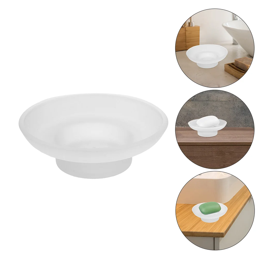 

Frosted Glass Soap Dish Round Bathroom Replacement Soap Holder For Bathroom Vanities Countertops And Kitchen Sinks