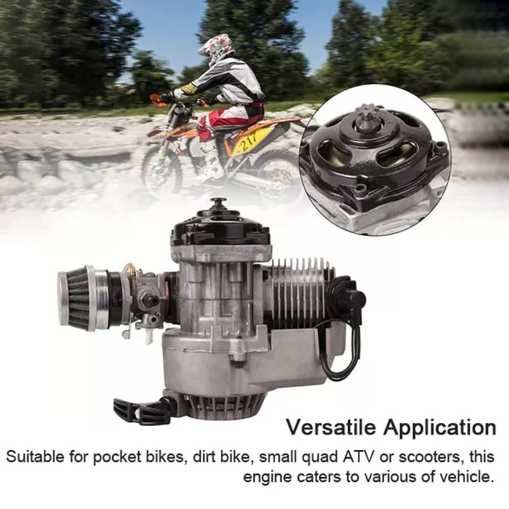 49CC 2-Stroke Engine Motor Pocket Bike Dirt Bike Small Quad ATV Scooter Engine 25H Chain Engine Kit