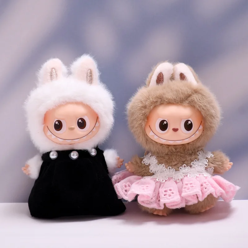 

10cm Mini Plush Doll'S Clothes Outfit Accessories for Korea Kpop Exo Labubu 4.0 Idol Tube Top Skirt Clothing
