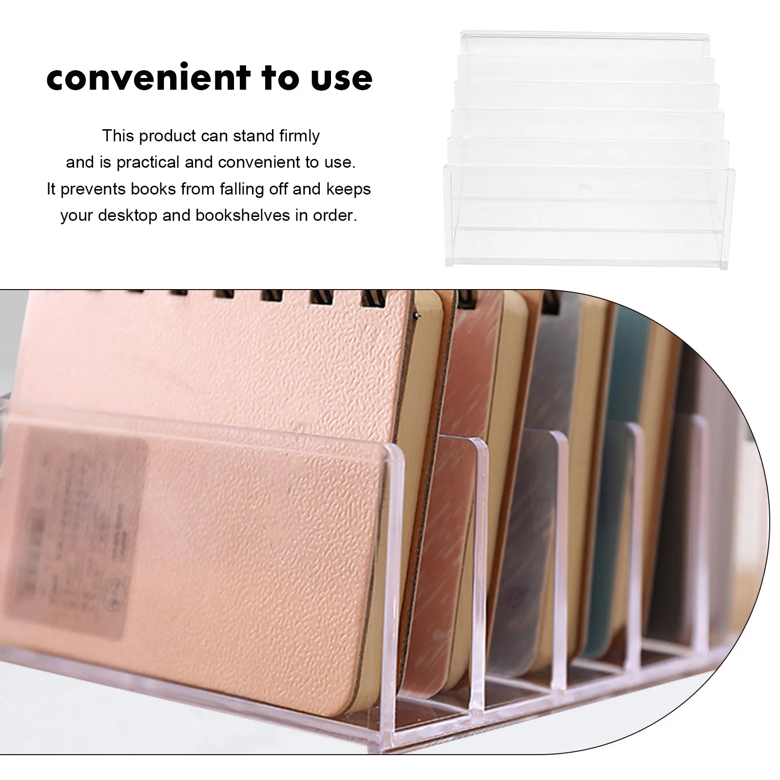 

Clear Acrylic File Organizer Bookend Book Stand Desktop Book Holder for Office Study Books Bookend File Organizer