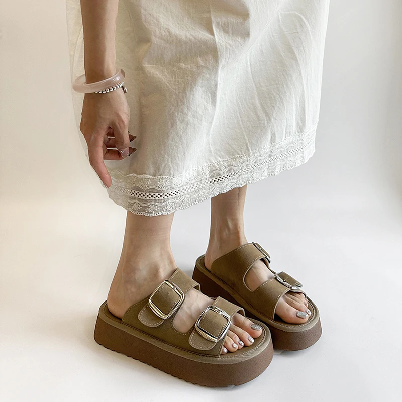 

Мокасины, женская обувь, 2024, домашние тапочки на платформе, пантофле, новые летние шлепанцы, женская обувь, женские тапочки, уличные шлепанцы, лоферы