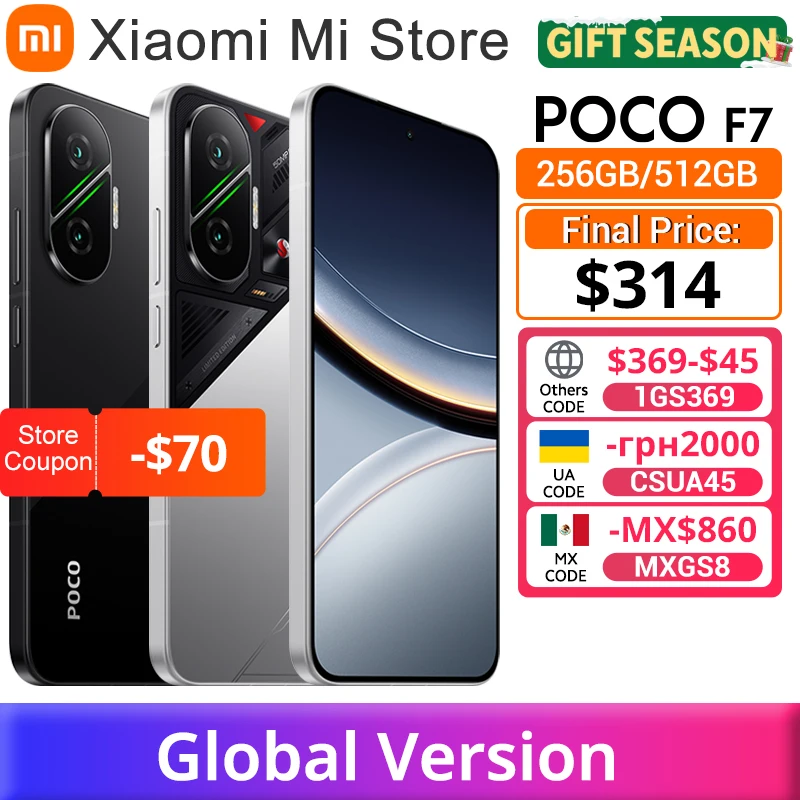 【Brand+】POCO F7 5G Snapdragon®8s Gen 4 NFC 6500mAh Battery 6.83" 1.5K AMOLED 50MP Camera OIS 90W HypeCharge Smartphone