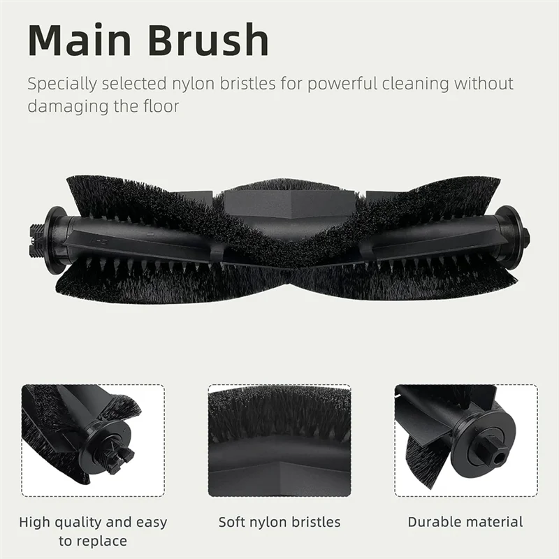 Substituição AT17 compatível com robô aspirador de pó Honiture G20, G20 Pro, escova principal, escovas laterais