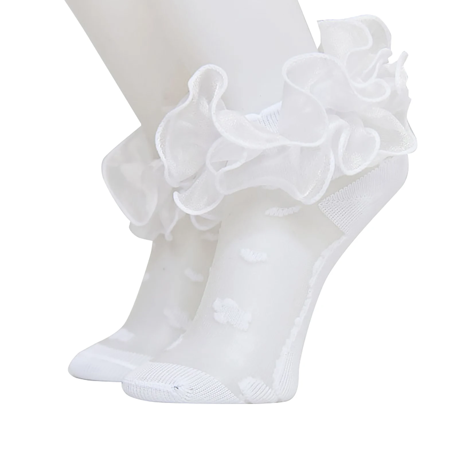 Summer girls ruffle socks cute big ruffle lace princess totem dress socks for small / large children