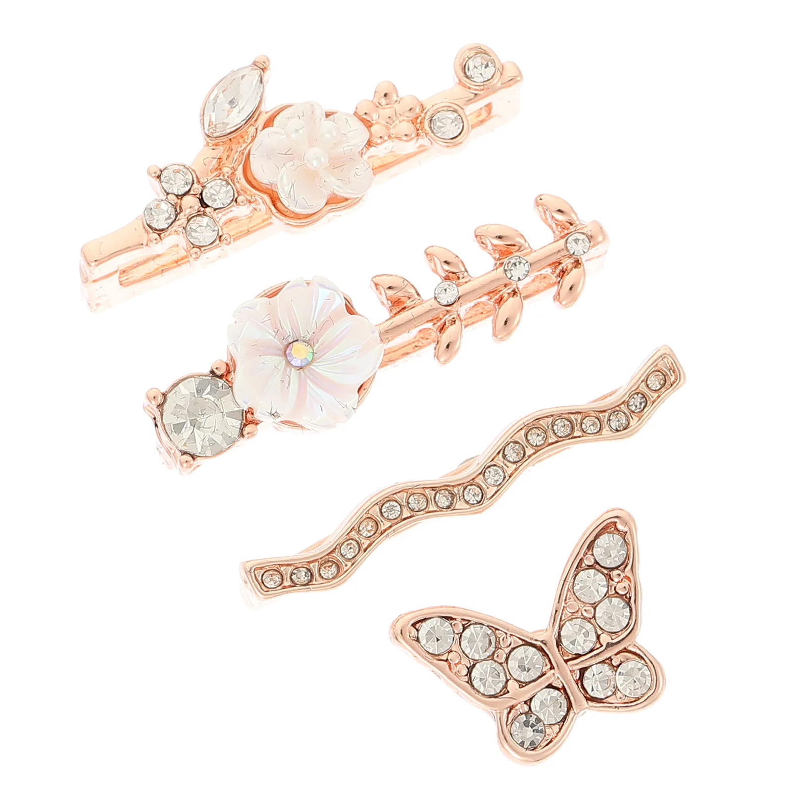 

4Pcs Watchband Charms Set Rhinestone Embellished Metal Strap Rings Lightweight Easy-Attach Decor for Smartwatch Bands Fashion