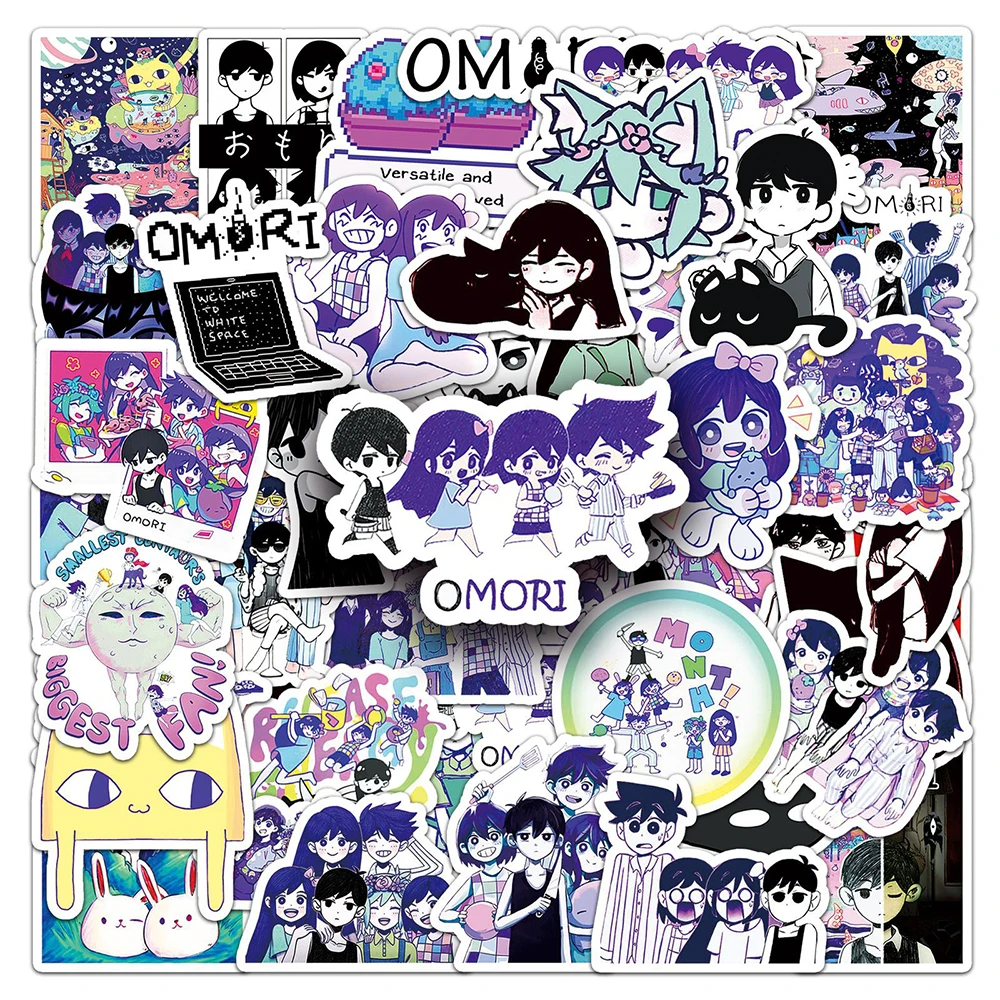 10/30/50pcs gioco Omori Cartoon Stickers Cute Anime Graffiti Sticker custodia per telefono fai da te bottiglia d'acqua bagagli decalcomania divertente per bambini giocattolo