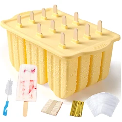 Popsicle Molds Silicone BPA-free12 Pieces Popsicle Trays for Freezer Homemade Ice Cream Popsicle Molds