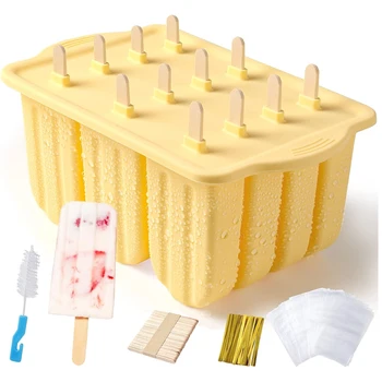 아이스 크림 아이스 캔디 몰드, 실리콘 BPA-free12 조각, 냉동고 트레이, 수제 