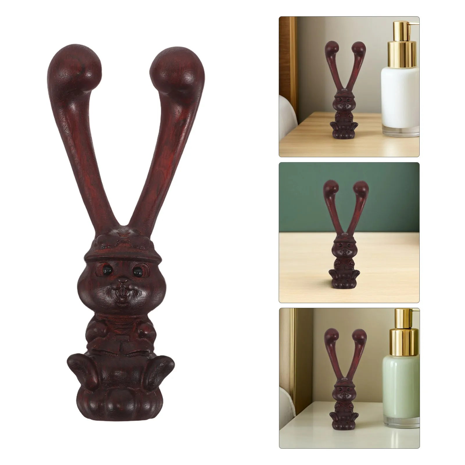 

Деревянный массажер для носа из палисандра, дизайн кролика, ручной инструмент для моделирования лица, акупунктурная точка, меридиан, массажный инструмент, релаксация глаз Гуа Ша для лица