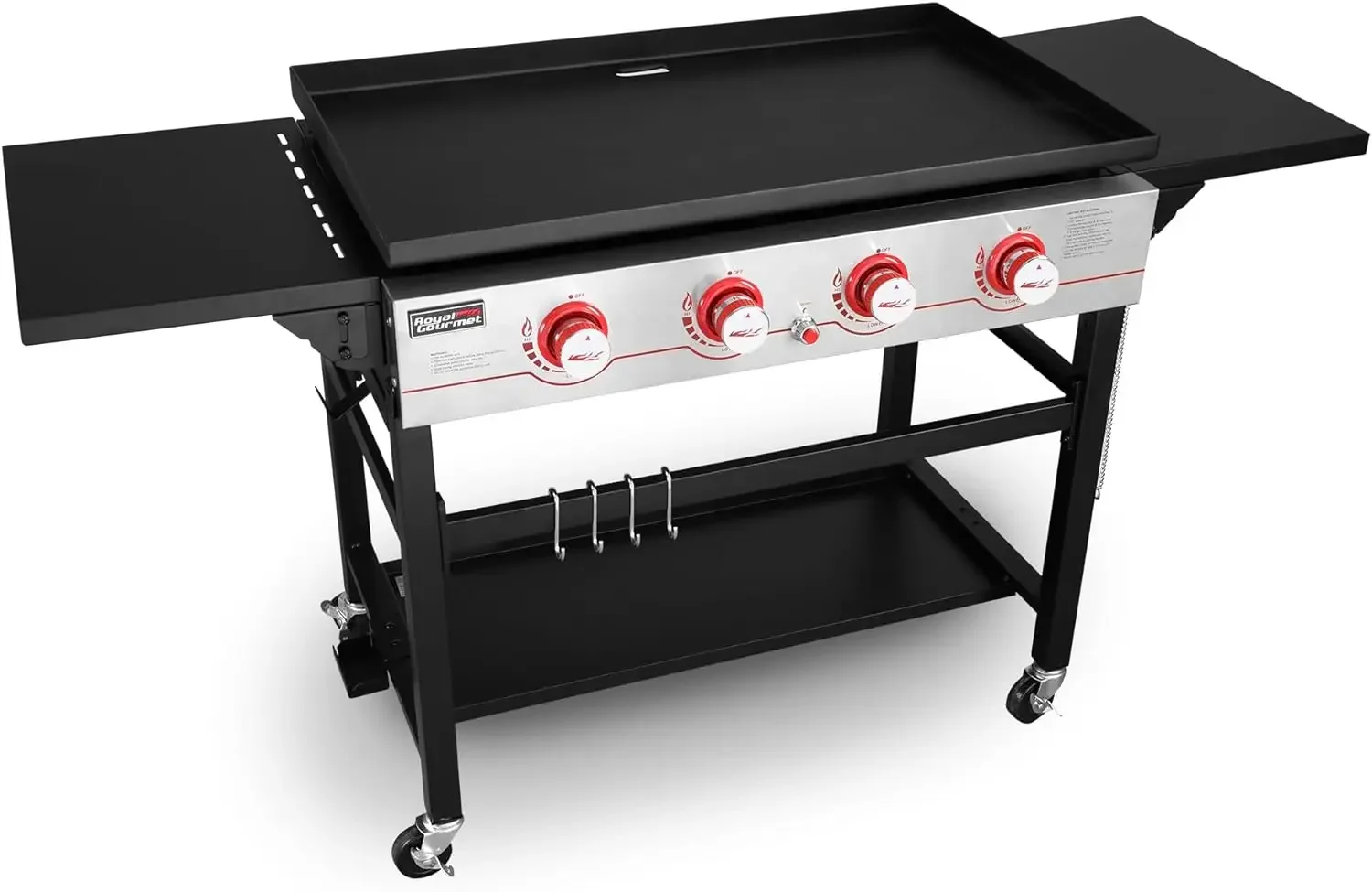 

GB4000 36-inch 4-Burner Flat Top Propane Gas Grill Griddle for BBQ, Camping, Red