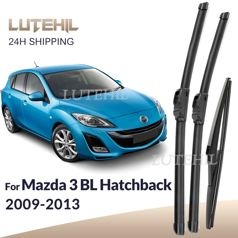 

For Mazda 3 BL Hatchback 2009-2013 2010 2011 2012 Wiper Front&Rear Wiper Blades Windshield Windscreen Window Brushes 24"+19"+14"