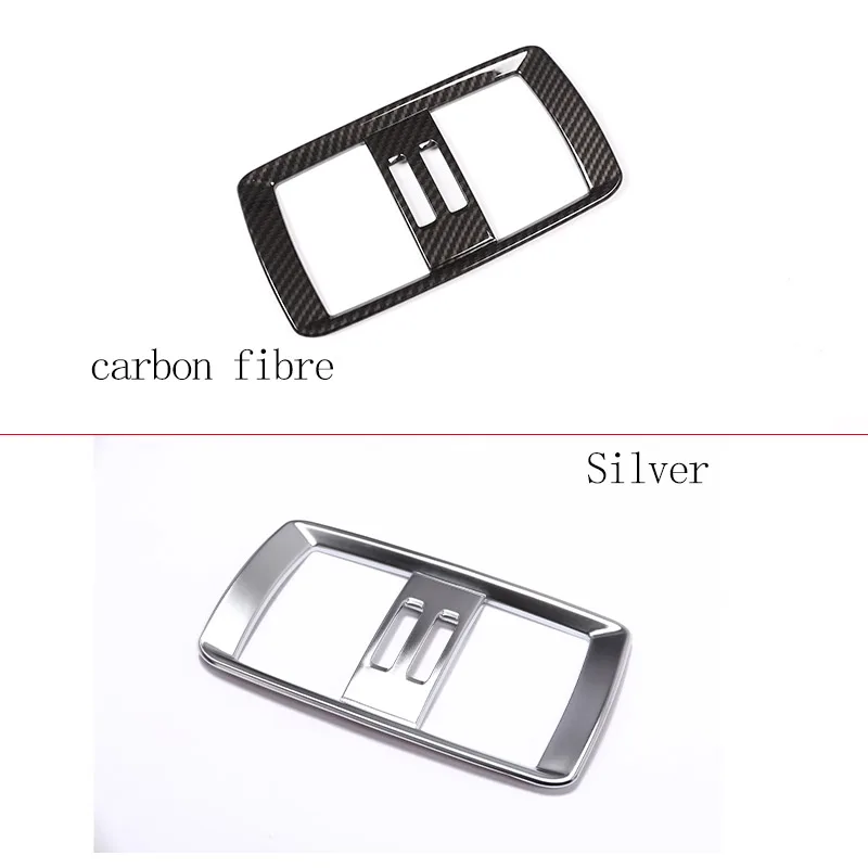 For BMW X3 F25 X4 F26 2011-2017 ABS Carbon Fiber/Silver Car Rear Air Outlet Decorative Frame Sticker Car Interior Accessories