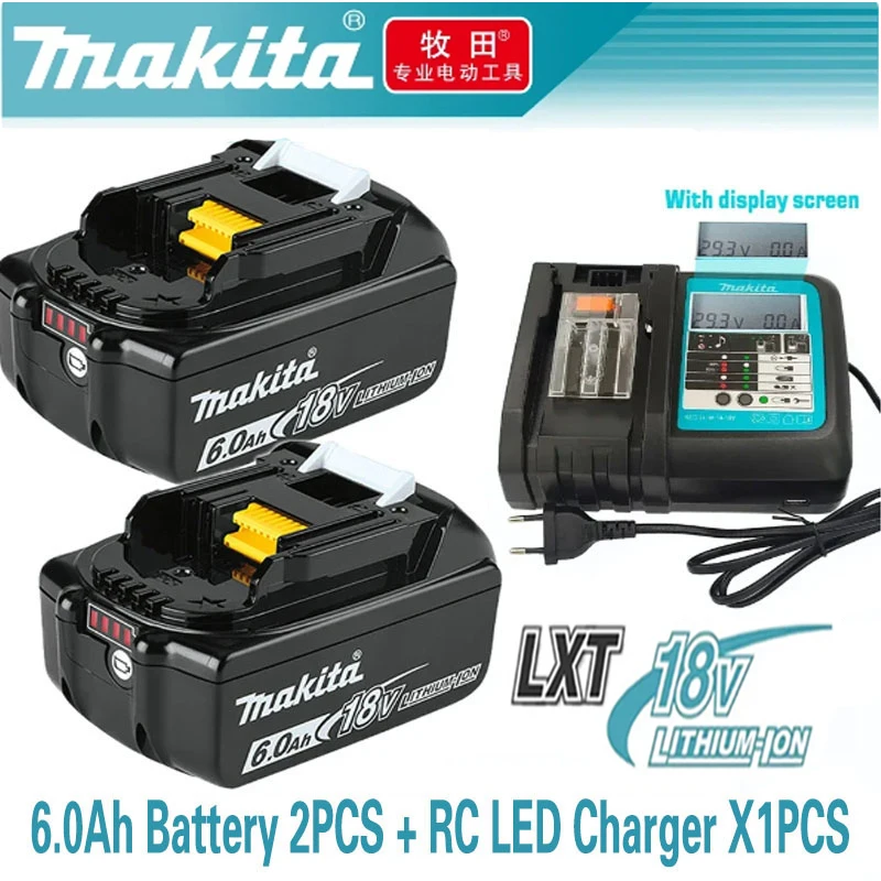 

100% Original Makita Rechargeable Power Tool Battery, Replaceable LED Lithium-ion, 6.0 Ah 18V LXT BL1860B BL1860BL1850B BL1830