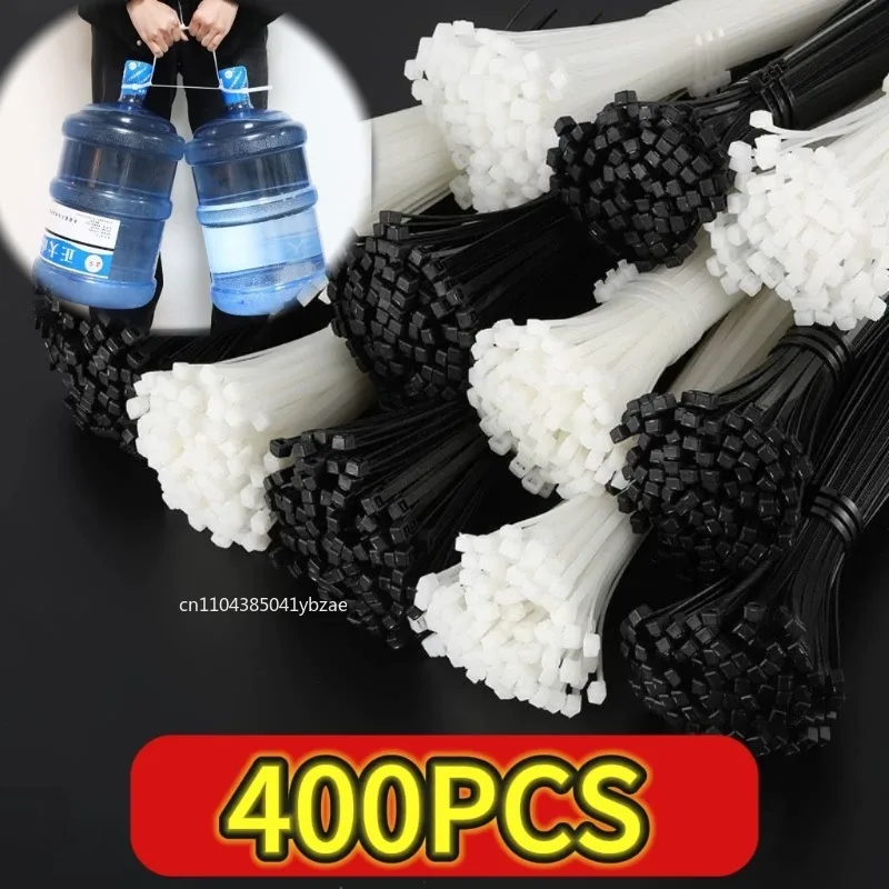 

Self-locking Plastic Nylon Tie 100-400PCS White and Black Cable Tie Fastening Ring Zip Wraps Strap Nylon Cable Tie Set