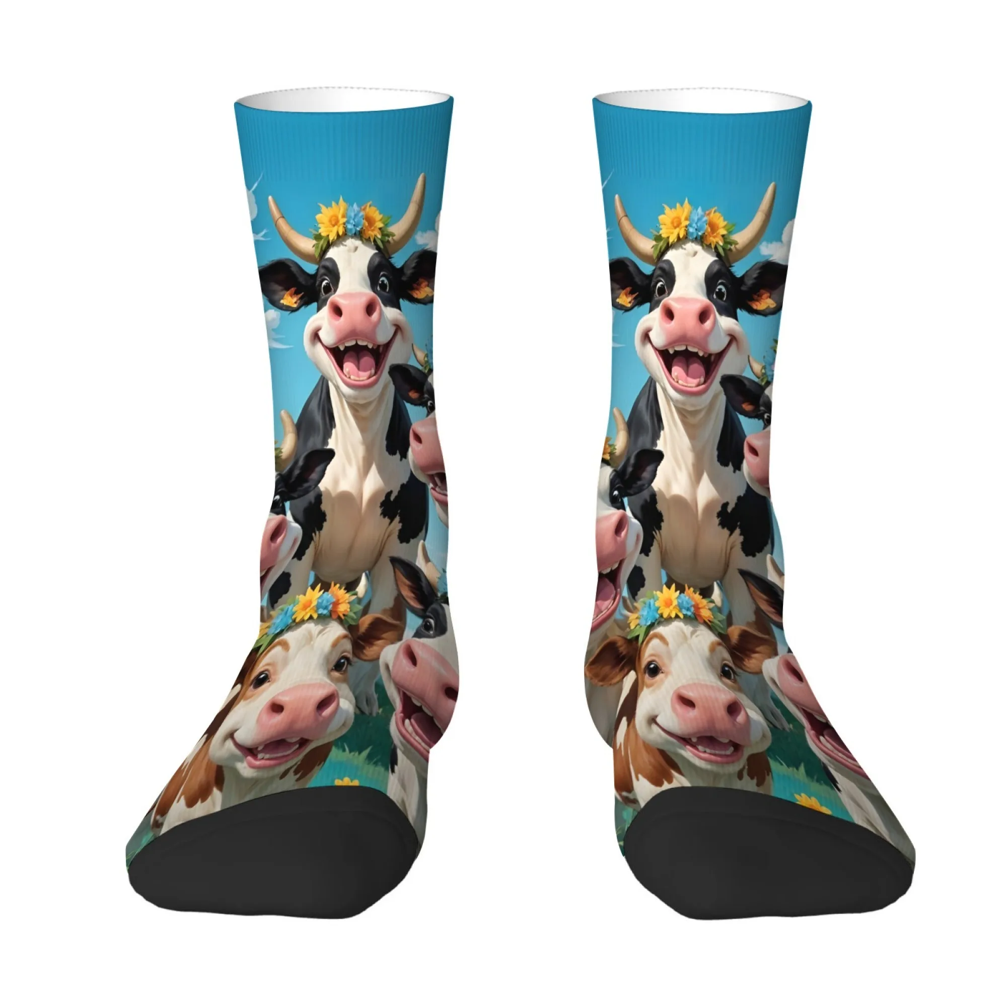 

Amusing Quirky Socks Featuring Cartoon Highland Cows Designed Hip Hop Harajuku Style Make A Funny Novelty Gift for Boys