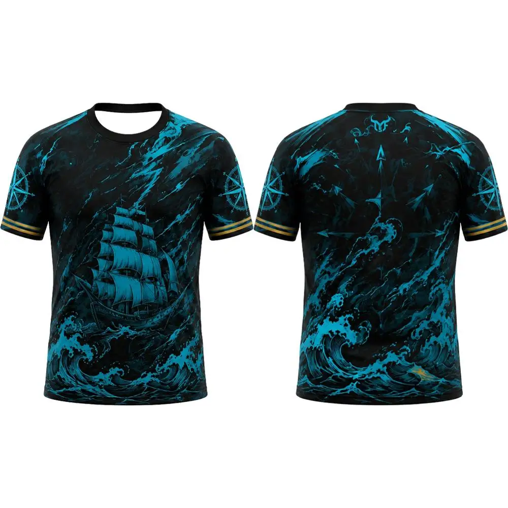 New Vintage Nautical Style T-shirt Men's summer skull Anchor graphic O-neck short sleeve top Men's Gothic casual streetwear tee view 4