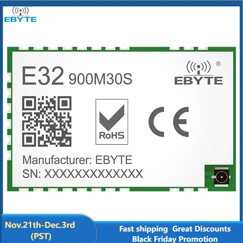 SX1276 Lora Wireless Module 868/915MHz E32-900M30S 10KM Long Distance SPI Low Power Consumption SPI LoRa Spread Spectrum Module