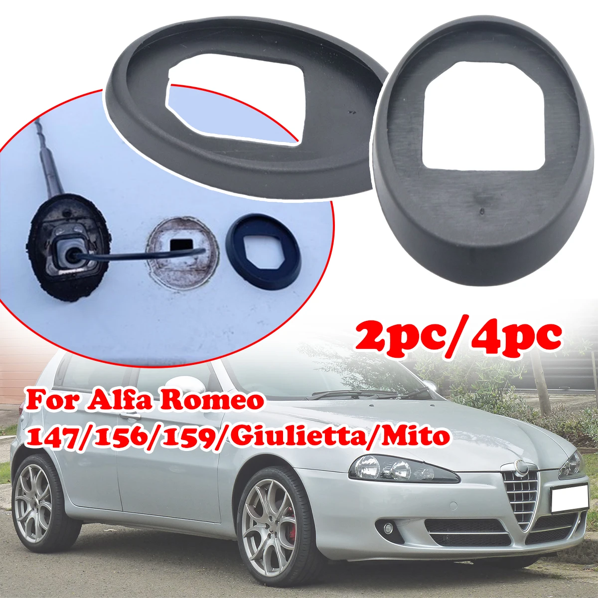 

2/4pcs For Alfa Romeo 147 156 159 Giulietta Mito AM/FM Roof Radio Antenna Aerial Base Mast Seal Pad Mount Rod Car accessories