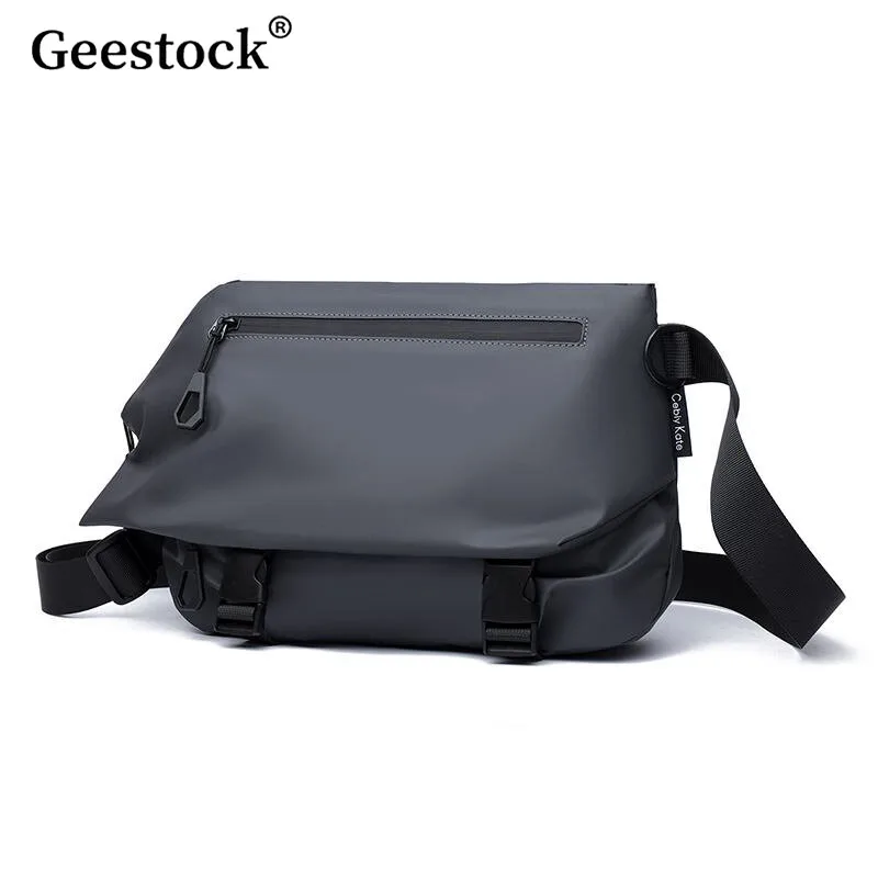 

Geestock Men Trendy Functional Oxford Cloth Crossbody Bag Large Capacity Japanese Workwear Multi Pocket Messenger Bag Commuter