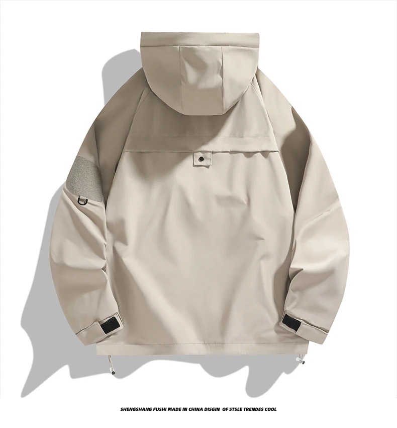 Herren Outdoor-Jacke im Bergstil, winddichte, wasserabweisende Wander-Freizeitjacke – Detail 12
