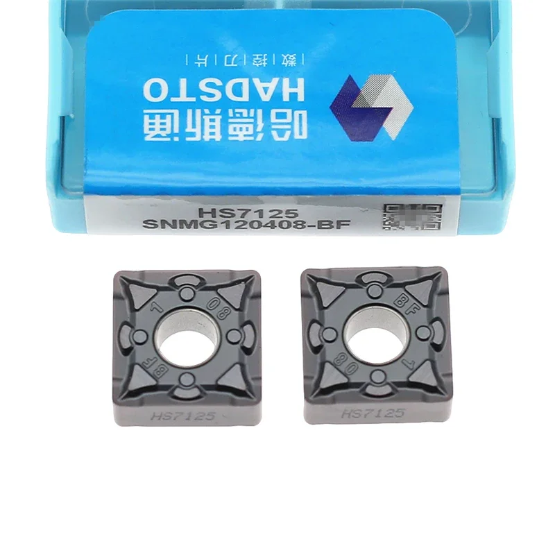 10pcs HADSTO Original Carbide Turning Inserts SNMG120404-BF SNMG120408-BF HS7125 HS7225 CNC Cutting Tools for Stainless Steel