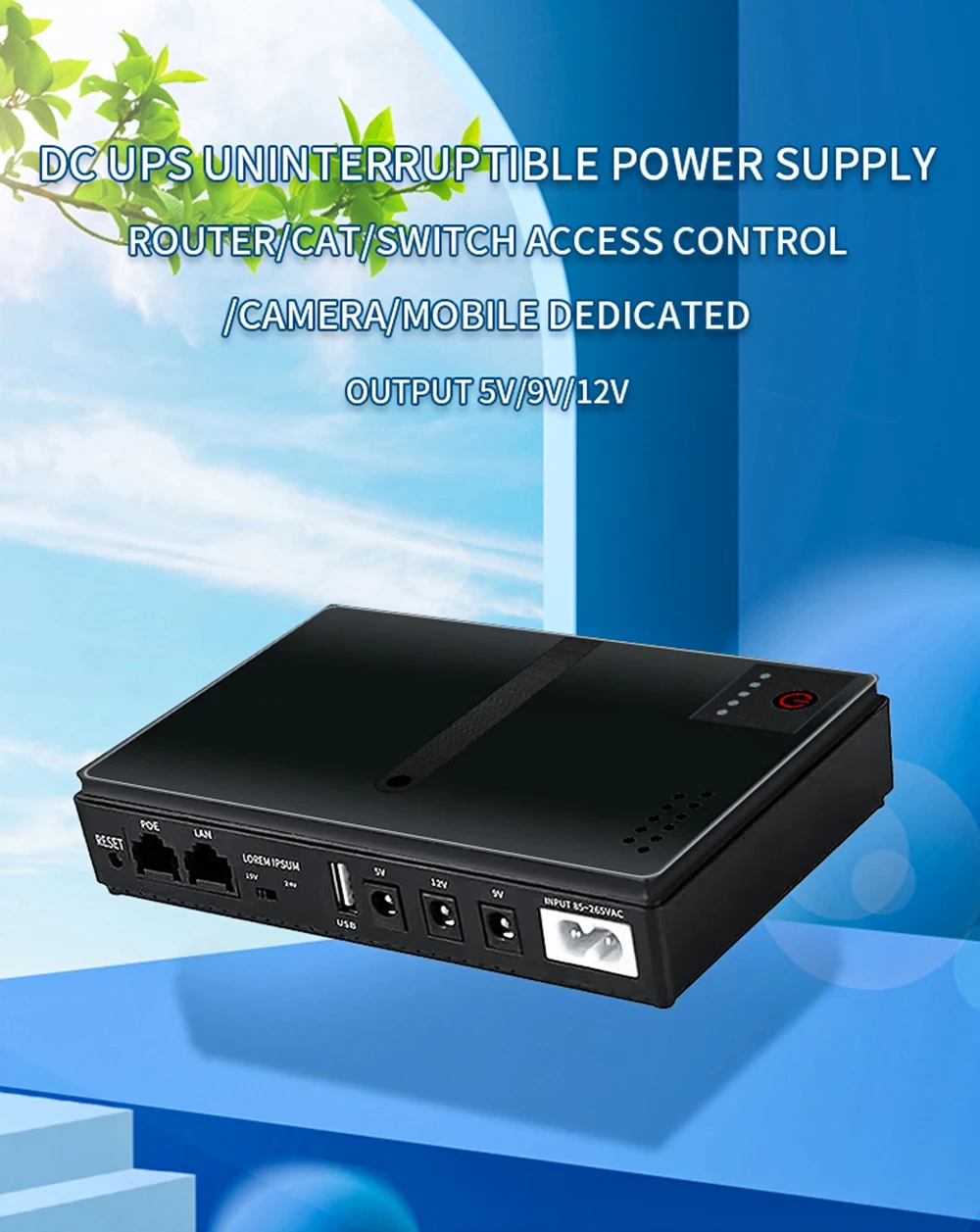 Alimentation UPS 10400mAh 36W - Batterie De Secours Pour Caméras Et Systèmes De Sécurité - Prise UE
