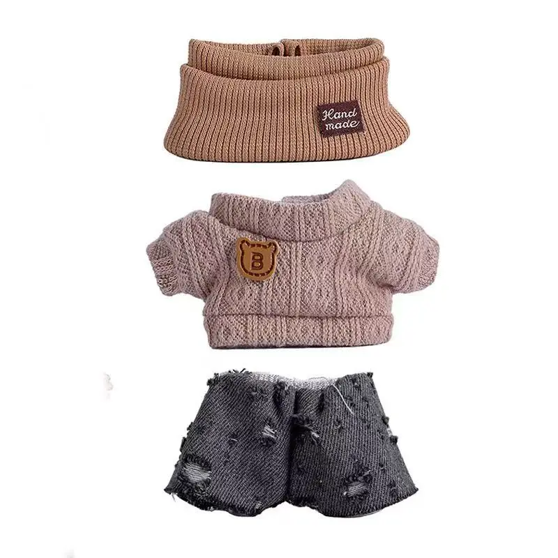 17 cm Mini Plüsch Puppe Kleidung Outfit Zubehör Keine Puppe für Korea Kpop Exo Labubu Overalls Kleidung Geschenk