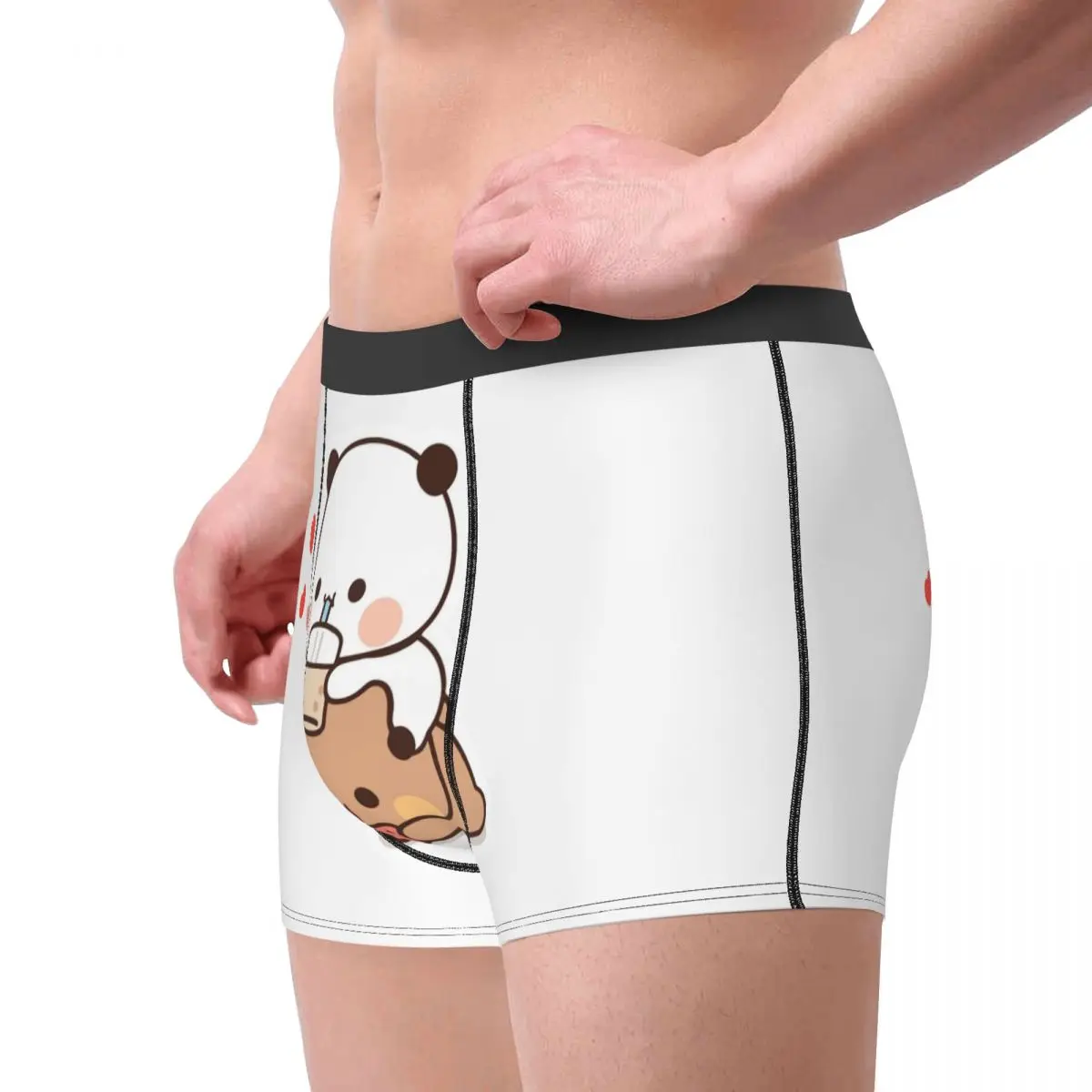 Bubu Dudu Enjoying Time Men Underwear Panda Bear Boxer Briefs Shorts Panties Funny Soft Underpants for Male