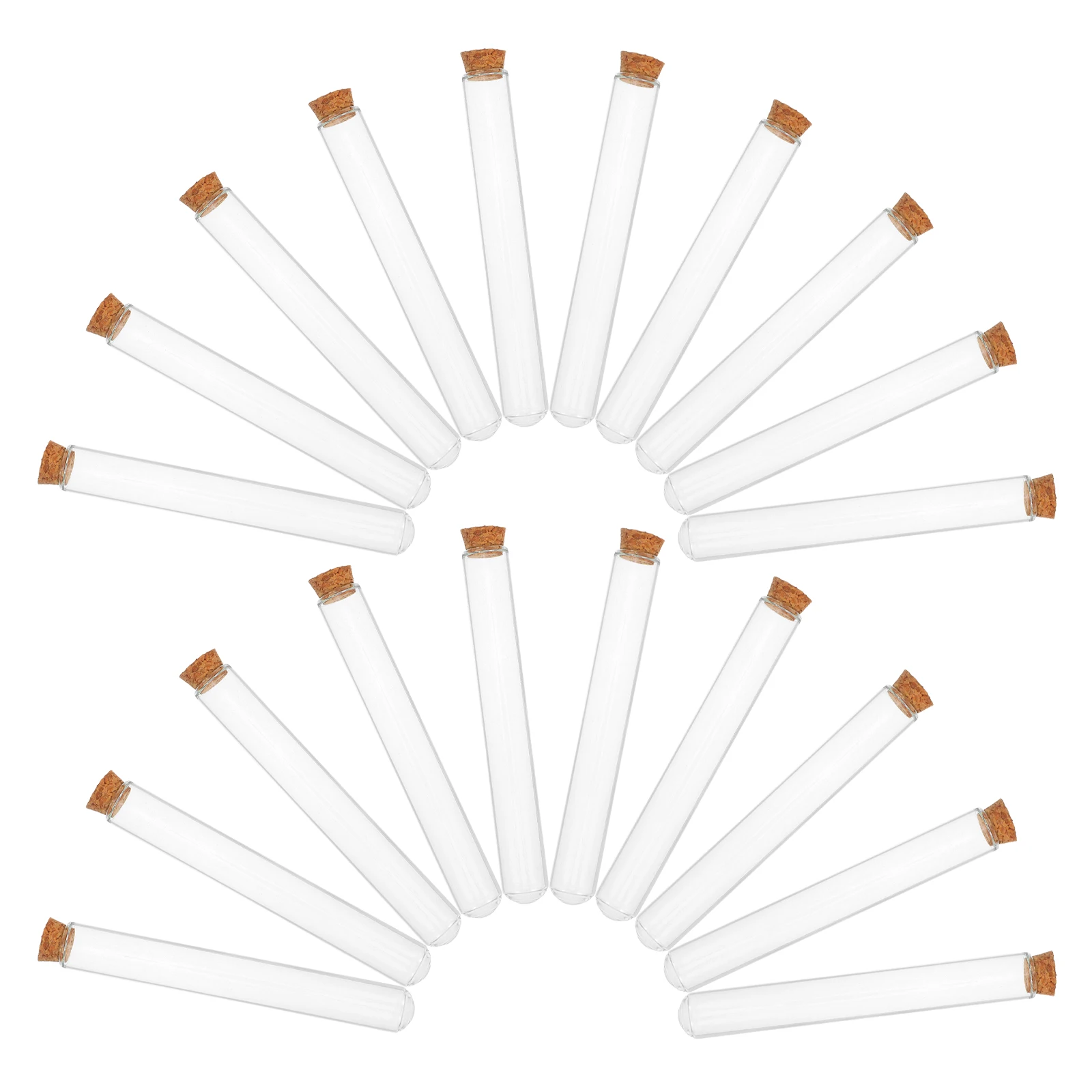 

20pcs Cork Stopper 20Ml Lab Storage Round Bottom Heat Resistant Corrosion Proof For Chemical Biological Experiments Plant