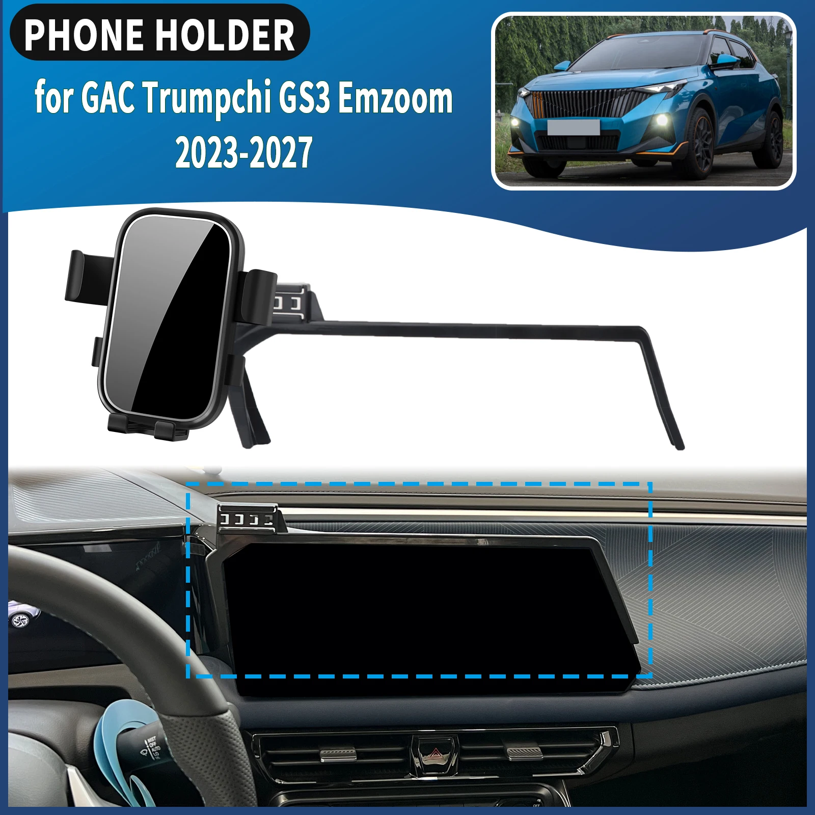 for GAC Trumpchi GS3 Emzoom 2023 2024 2025 2026 2027 LHD Car Specific Phone Mount GPS Easy Install Auto Accessories