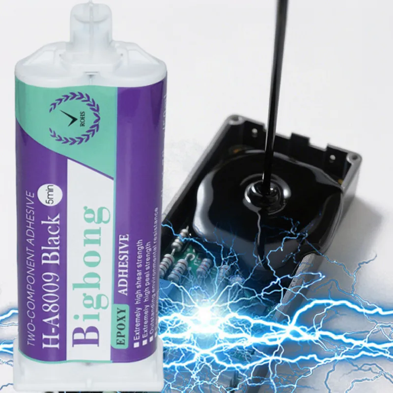 1 Stk./10 Stk. 50ml Schwarzer Epoxidharz-Klebstoff 1:1 Starker AB-Kleber 5 Minuten Strukturharz Zweikomponenten-Superflüssigkleber – Detail 2