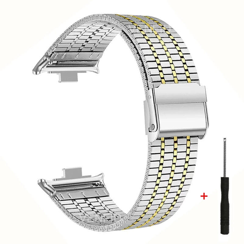 New Stainless Steel Strap For Xiaomi Mi Band 9 8 Pro Mesh Wrist Band Loop For Redmi Watch 5 4 Replacement