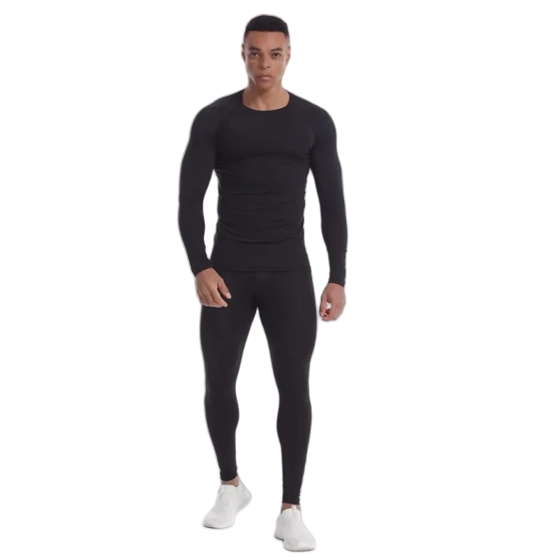 2pcs Men Compression Sportswear Suit Elastic Training Sports Yoga Sets Workout Jogging Fitness Clothing Tracksuit Pants