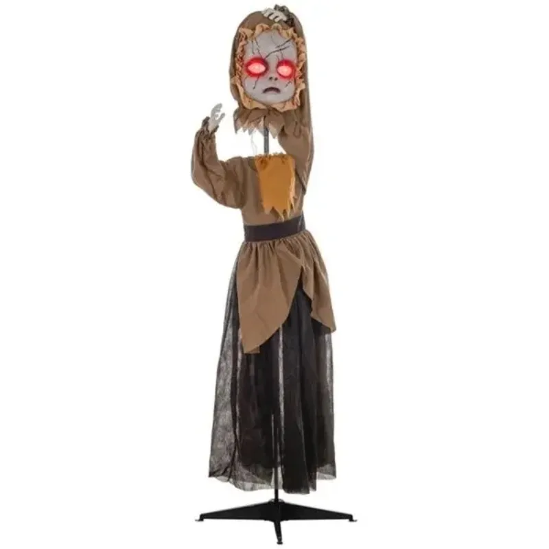 Halloween Decoration - A Halloween doll with Simulated Wound Cracks on Her Face