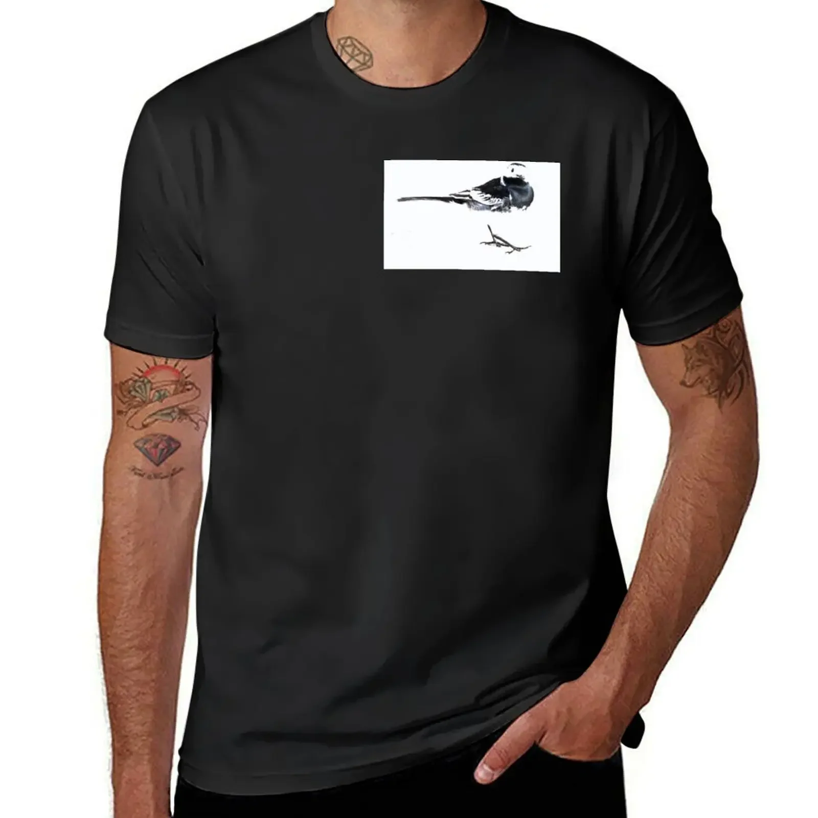 

Pied Wagtail T-Shirt Short sleeve tee funny meme t-shirts tops sweat plain white t shirts men